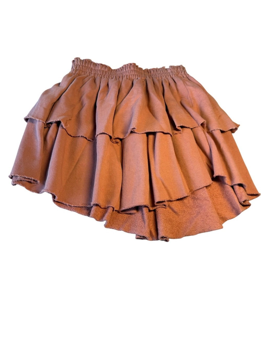aerie‎ Tiered Ruffle Skater Mini Skirt in Rust